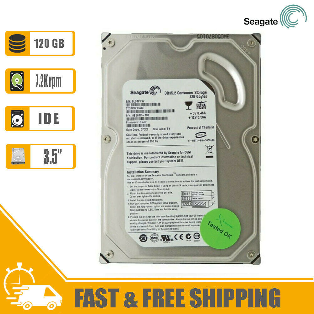 Seagate 3.5" IDE Internal Desktop Hard Drive 120GB 7200RPM 2MB, ST3120213ACE