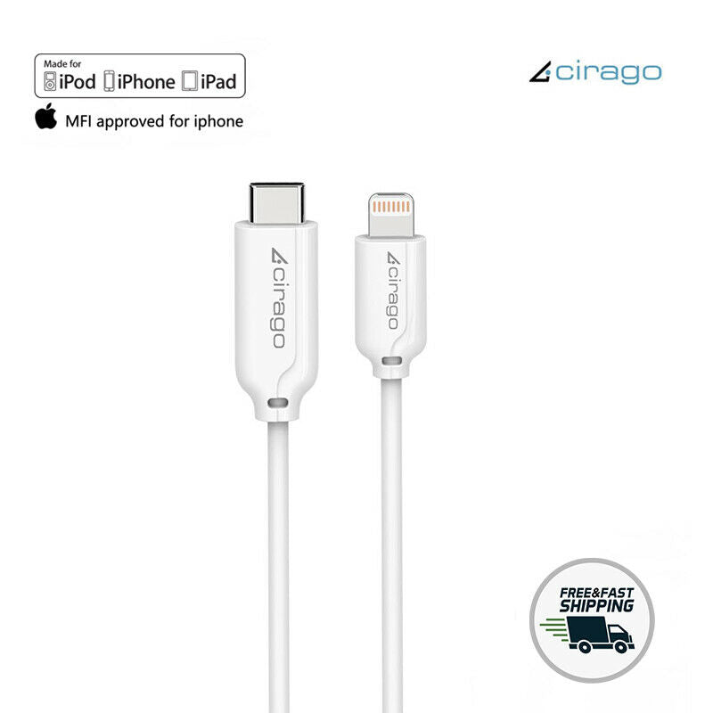 2Pack MFi Certified 4ft USB-C to Lightning Fast Charge Data Sync/Charging Cable