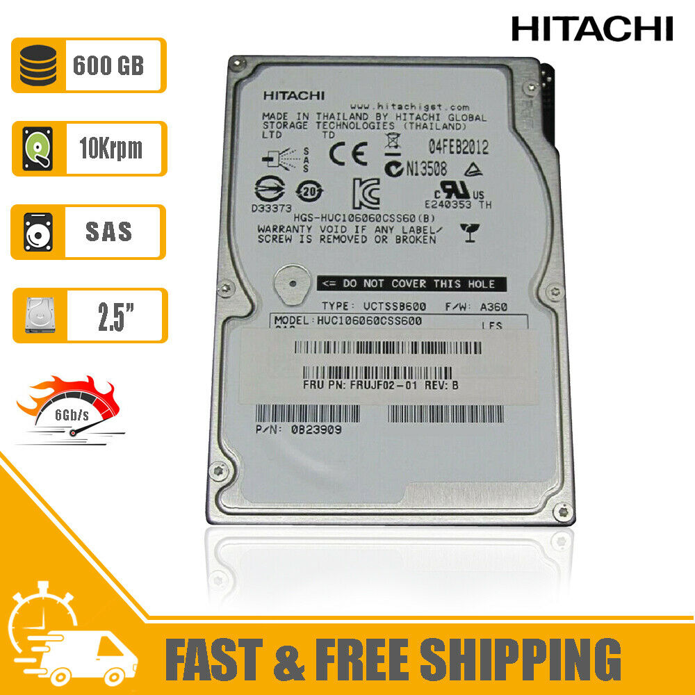 Hitachi (SAS) 2.5" Internal Hard Drive 600GB 10krpm 0B23909, HUC106060CSS600