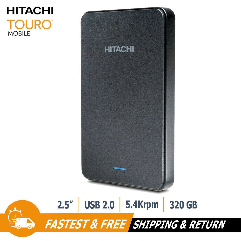 Hitachi Touro Mobile 2.5" 320GB External Hard Drive USB 2.0 HDD, HTOLMXEA3201ABB