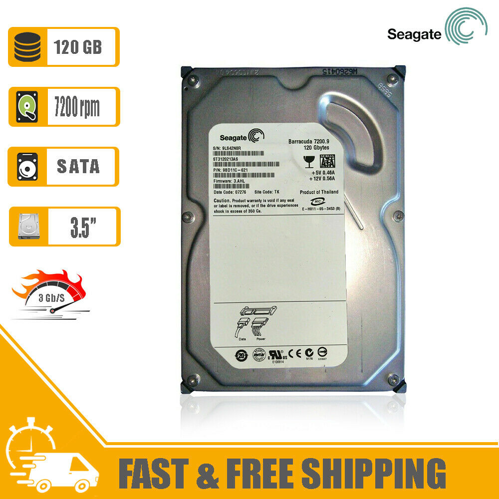 Seagate Barracuda 3.5" Desktop Internal Hard Drive 120GB SATA HDD, ST3120213AS