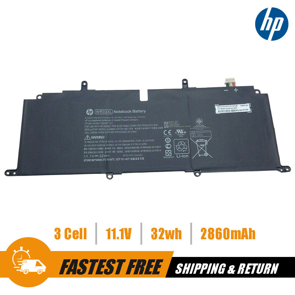 HP WR03XL Replacement Notebook Li-ion Battery 11.1V, 32wh, 2860mAh, HP725497-1C1