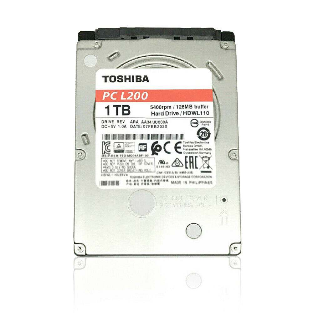 Toshiba (SATA) PC L200 2.5" Laptop Internal HD 1TB 5.4K HDD, HDWL110UZSVA