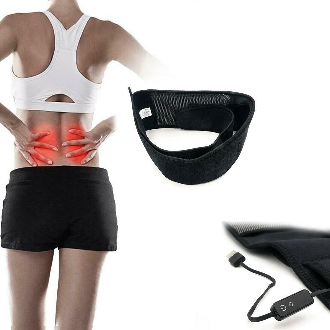 Cirago Graphene Far Infrared Heating Waist Belt for Back Pain Relief Therapy