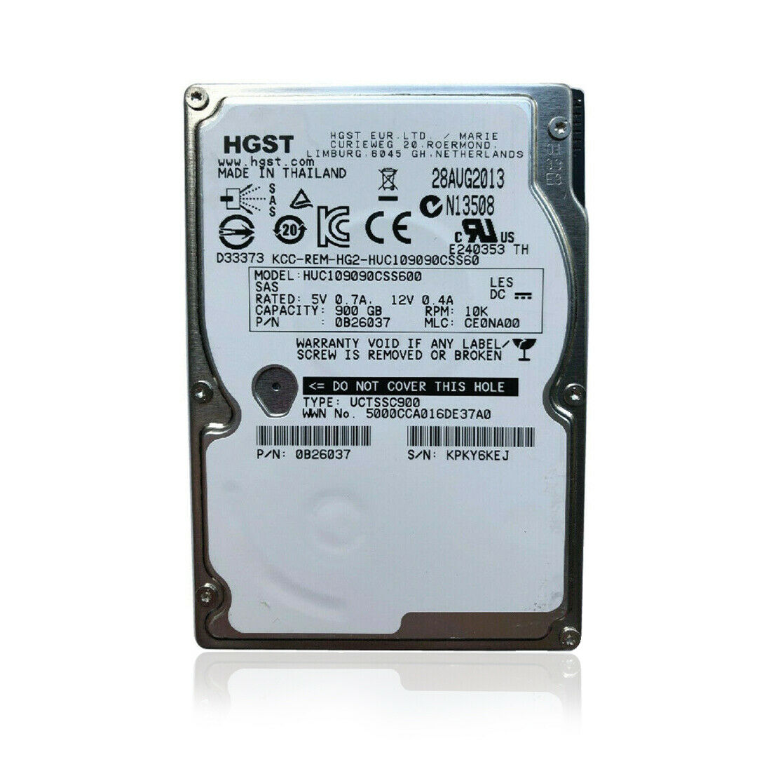 HGST (SAS) 2.5" Internal Hard Drive 900GB 10Krpm 64MB 0B26037, HUC109090CSS600