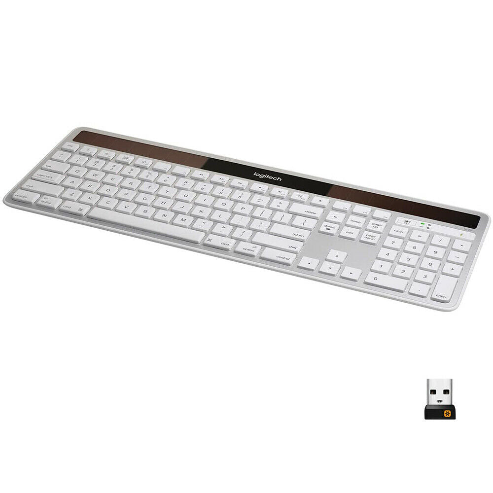Logitech K750 Wireless Solar Recharging Slim Keyboard for Mac 920-003677, Silver