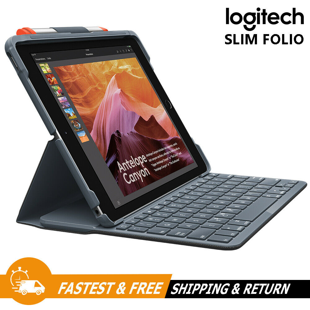 Logitech Slim Folio 9.7" Bluetooth Keyboard Case for iPad 5th/6th Gen