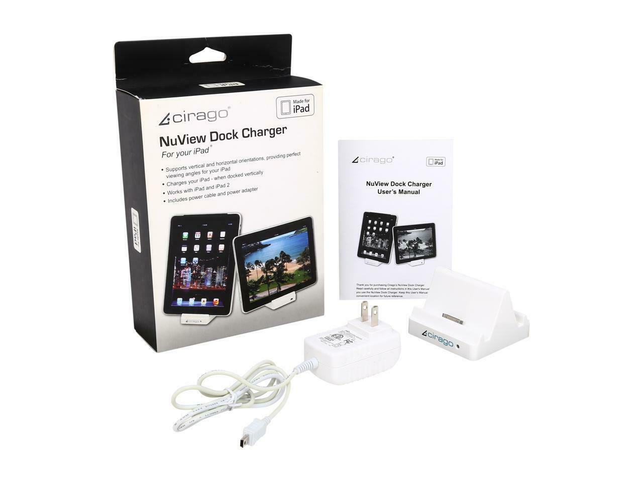 NuView Charging Dock Stand Station Holder 30pin 5V 2.1amp MFI Certified for iPad