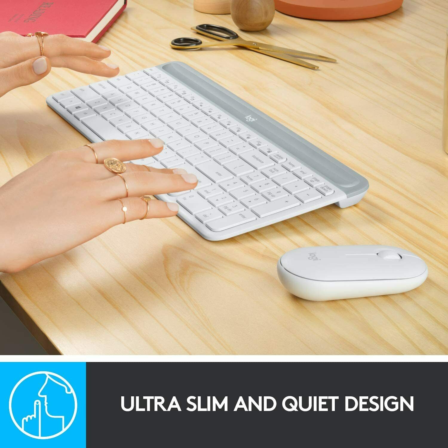 Logitech MK470 Slim Compact Ultra Quiet 2.4 GHz Wireless Keyboard & Mouse Combo