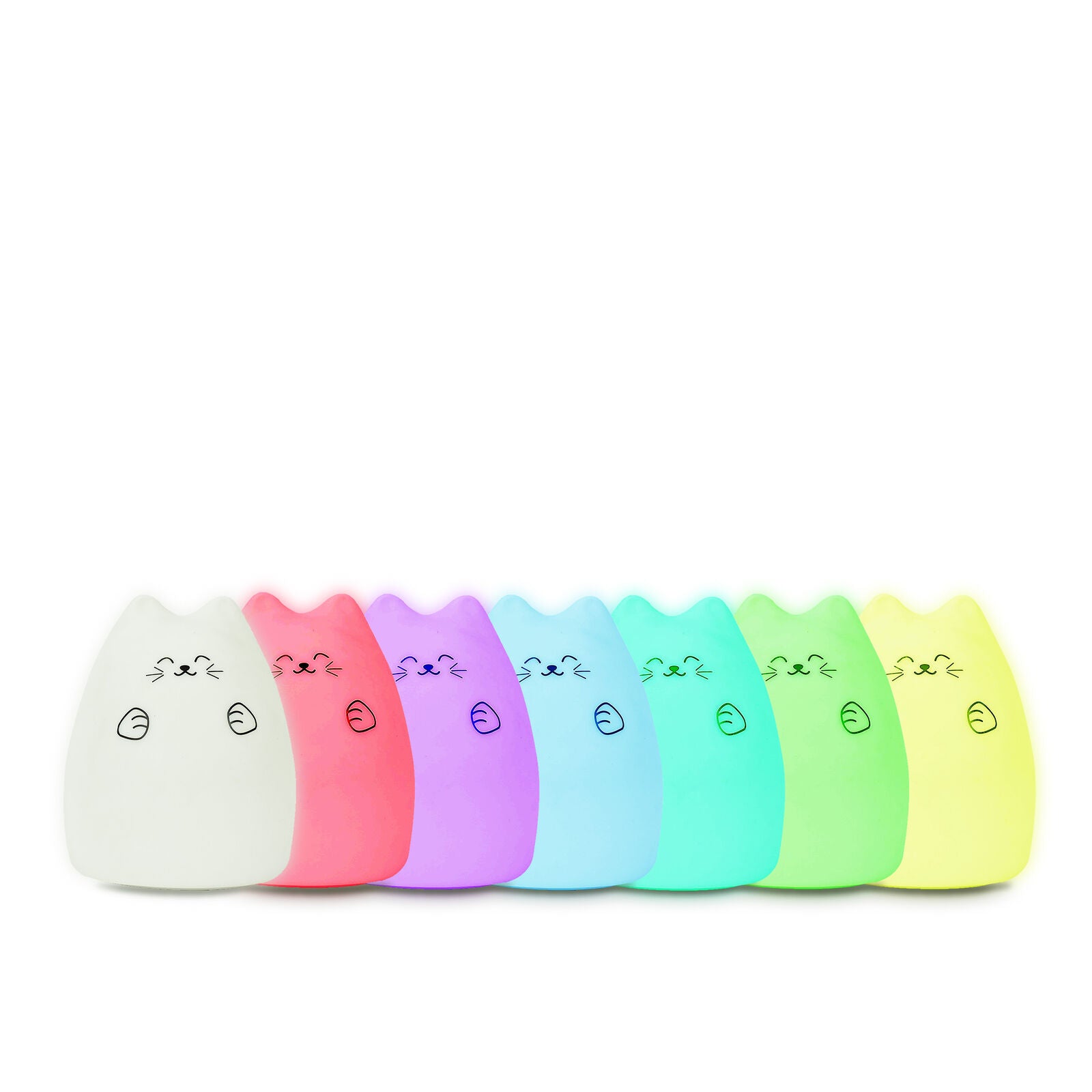 Multicolor Grinning Cat LED Night Light BPA Free with Touch Sensor and 3 Modes