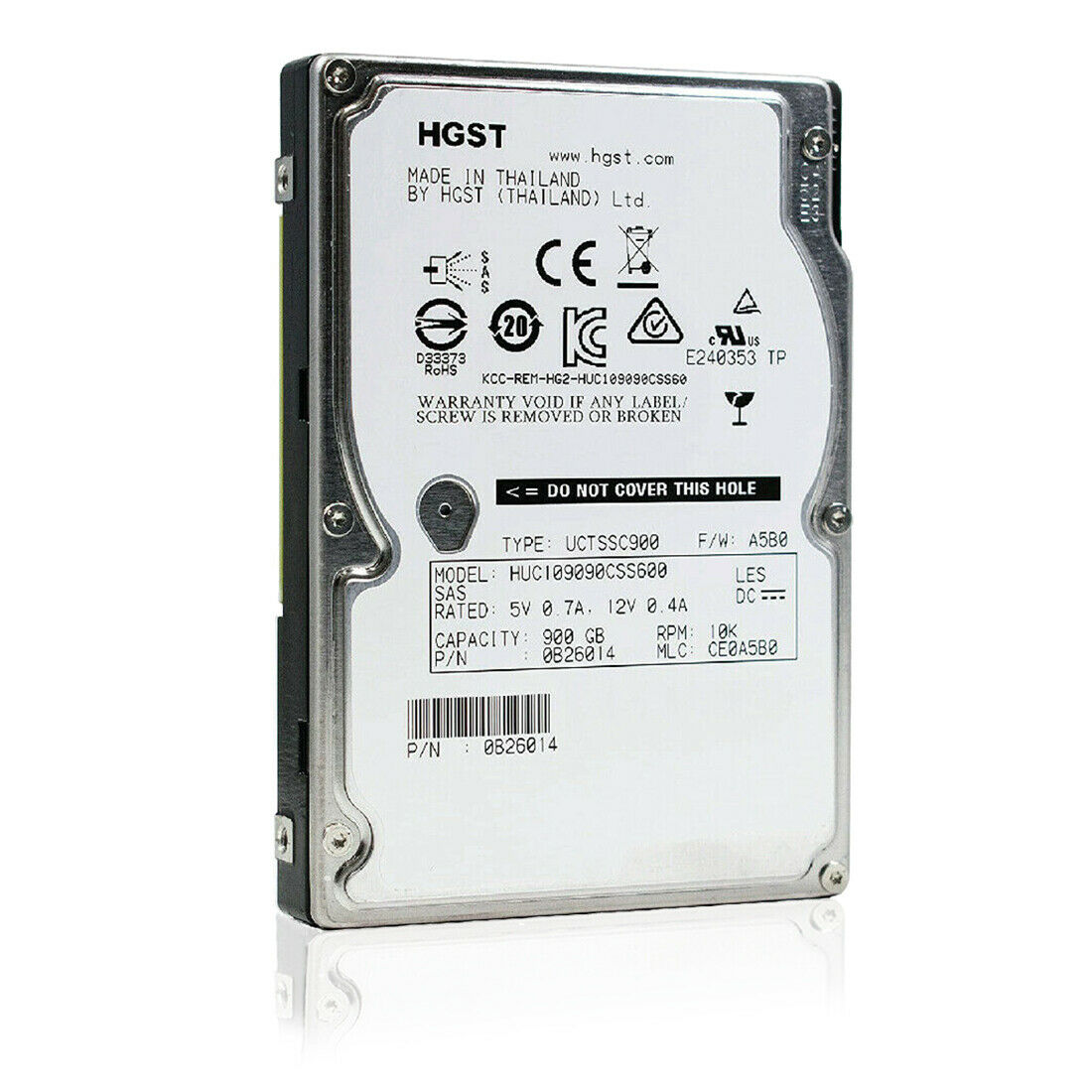 HGST 2.5" (SAS) Internal Hard Drive 900GB 10Krpm 64MB 0B26014, HUC109090CSS600