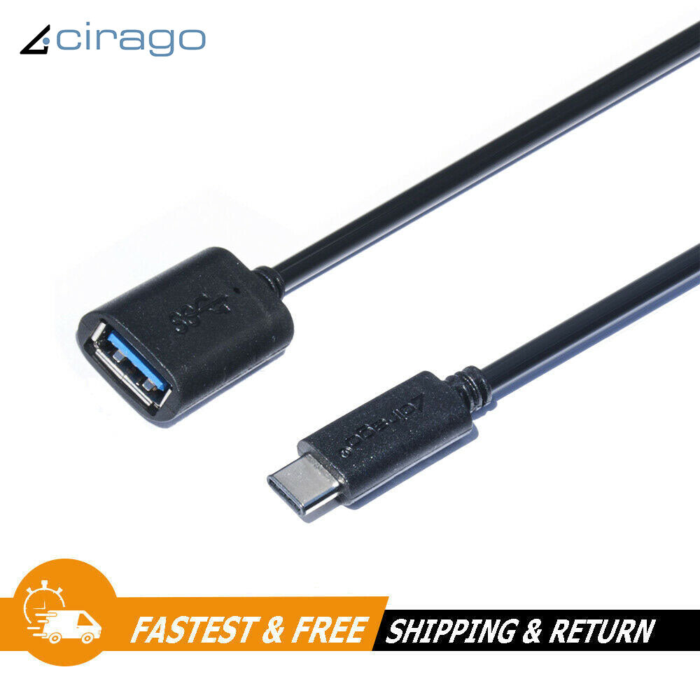 Cirago USB-C to USB Female 3 Feet 5 Gbps for Connect USB Accessories and Devices