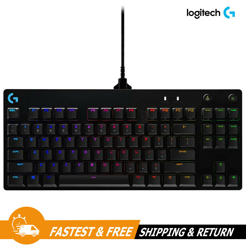 Logitech G Pro TKL RGB Wired Gaming Keyboard GX Blue Clicky Switch, 920-009388