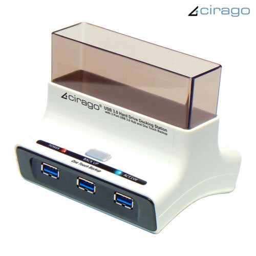 Cirago Hard Drive Docking Station with 3 Port USB 3.0 Hub for HDD/SSD, CDD3003