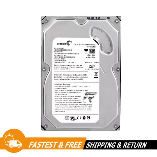 Seagate 3.5" SATA 160GB Internal 7200rpm Desktop Hard Drive 2MB ST3160212SCE,Recertified