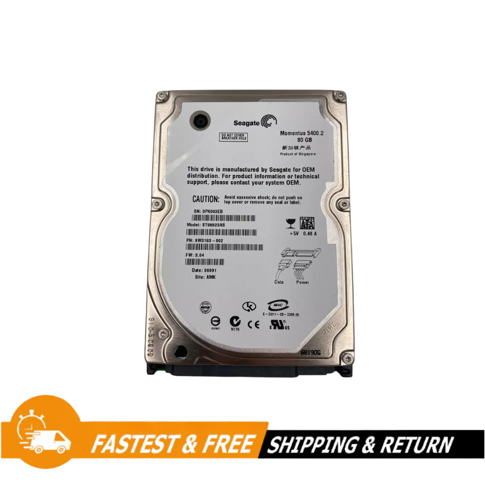 Seagate Momentus 80GB NB SATA 5400RPM 2.5" Internal Hard Drive, ST98823AS