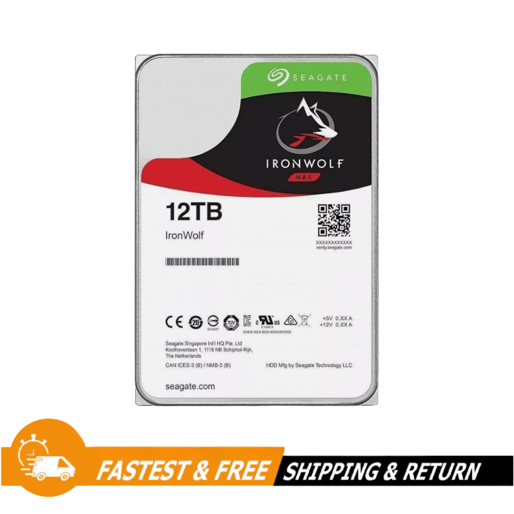 Seagate 3.5" SATA 12TB Internal Hard Drive 7200rpm 256MB, ST12000VN0008