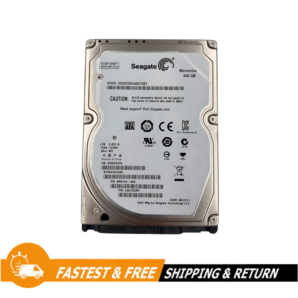 Seagate Momentus 5400RPM 640GB 8MB SATA 2.5" Internal Hard Drive, ST9640320AS