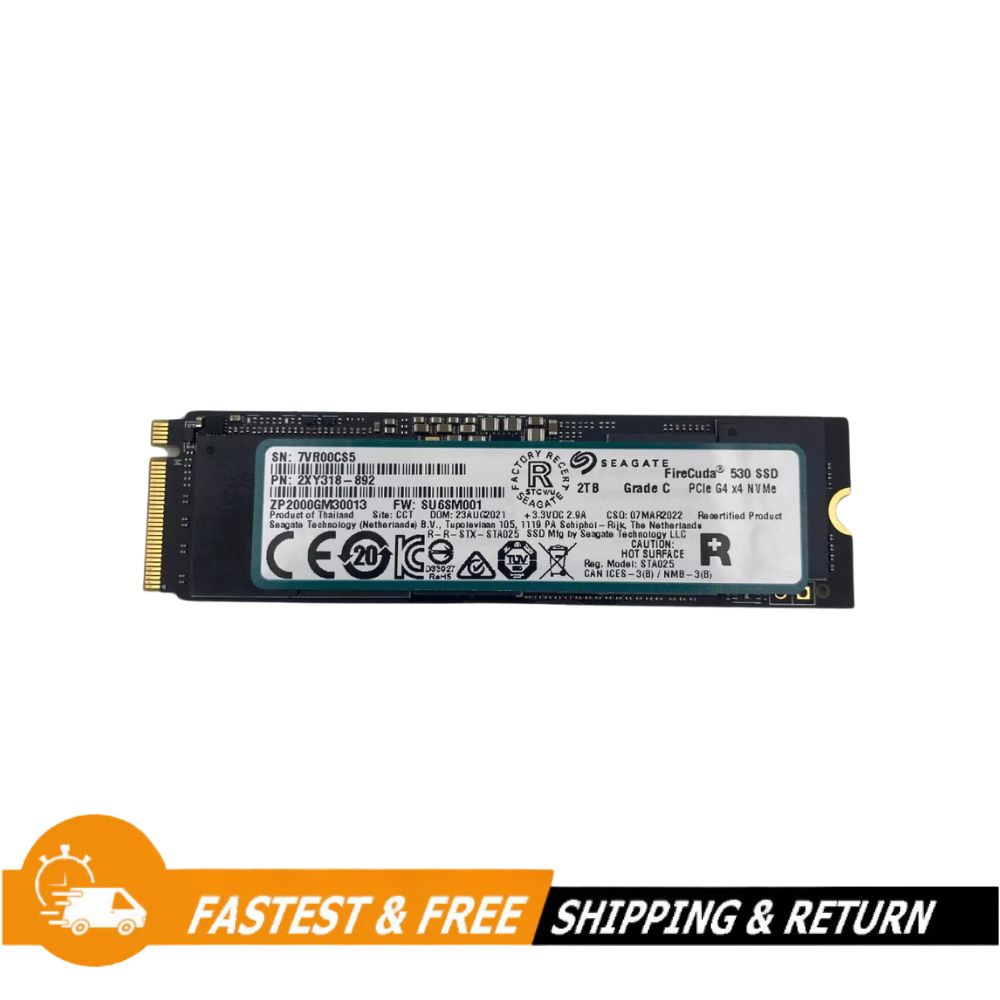 Seagate Firecuda 530 2TB PCIE M.2S 15mm Solid State Drive SSD, ZP2000GM30013