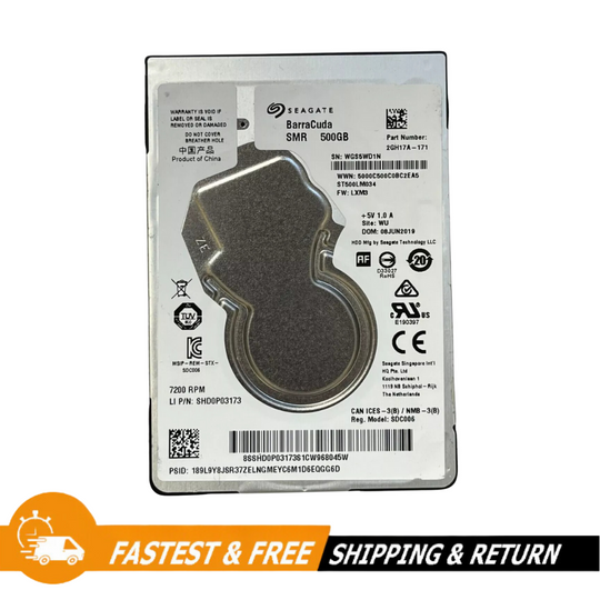 Seagate BarraCuda Pro 500GB 7200RPM 128MB SATA 2.5" Internal Hard Drive (ST500LM034)