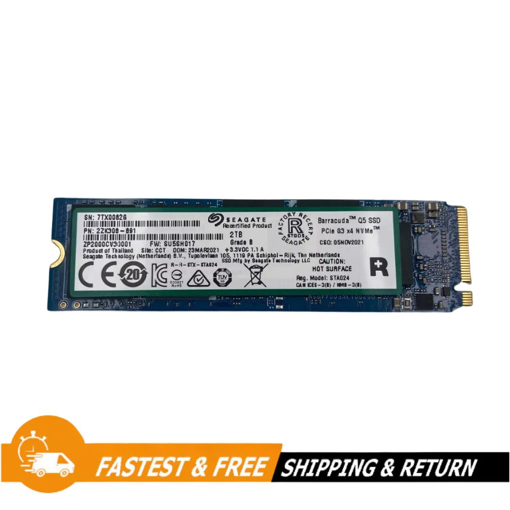 Seagate Barracuda Q5 2TB PCIe NVME M.2 Solid State Drive SSD, ZP2000CV30001