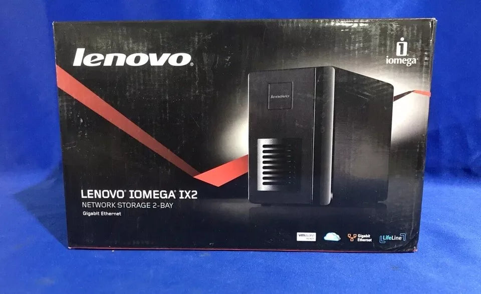 Lenovo Iomega IX2 2-Bays(NO DRIVE) Gigabit Ethernet NAS Device Black for Mac, PC