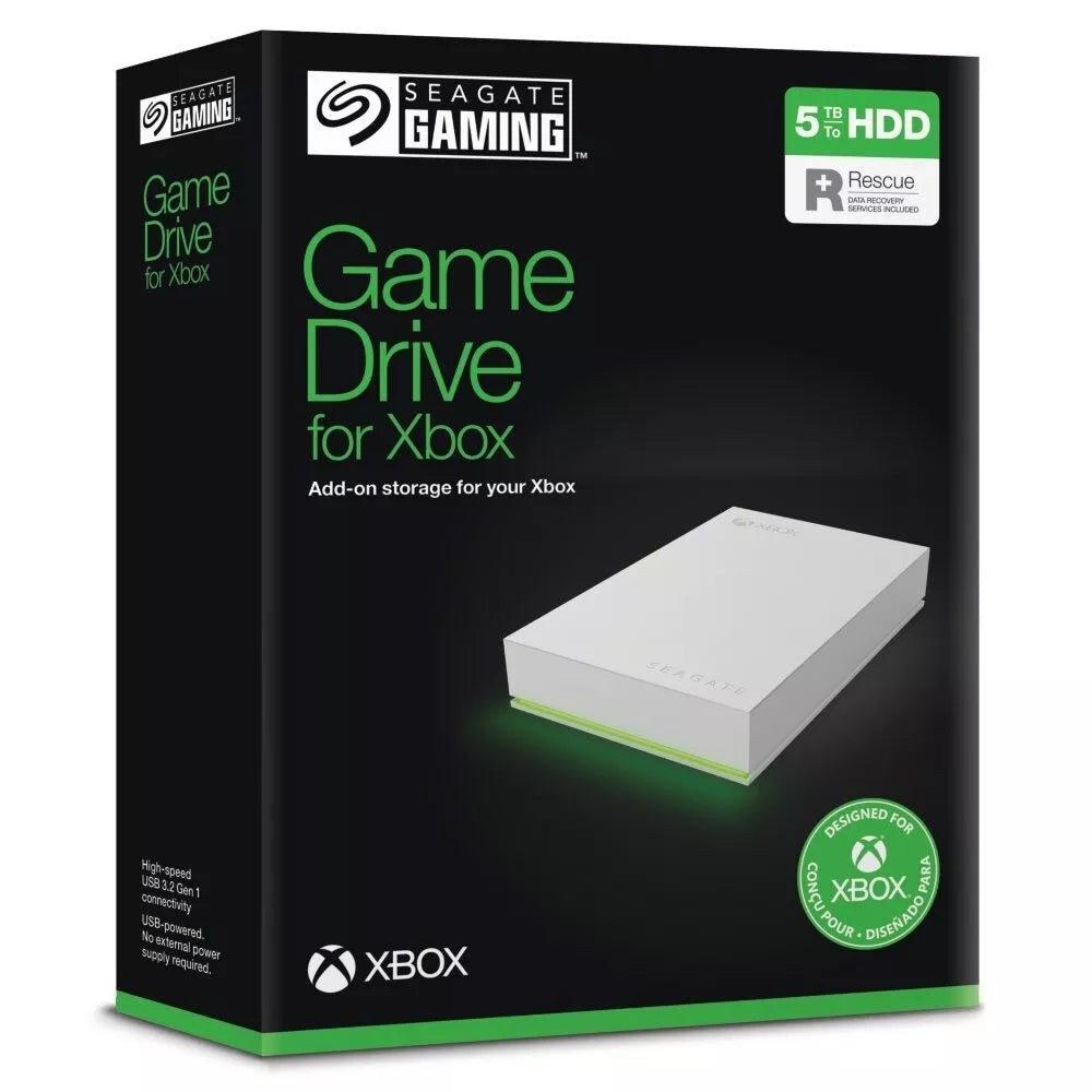 Seagate Game Drive Hub 5TB 3.5" External Hard Drive USB 3.2 for Xbox STKX5000100, White