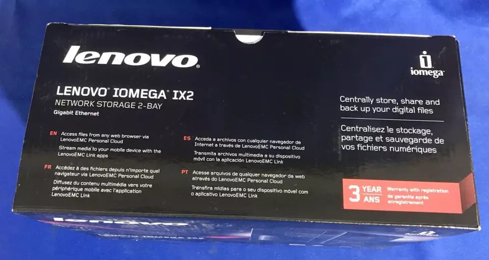 Lenovo Iomega IX2 2-Bays(NO DRIVE) Gigabit Ethernet NAS Device Black for Mac, PC