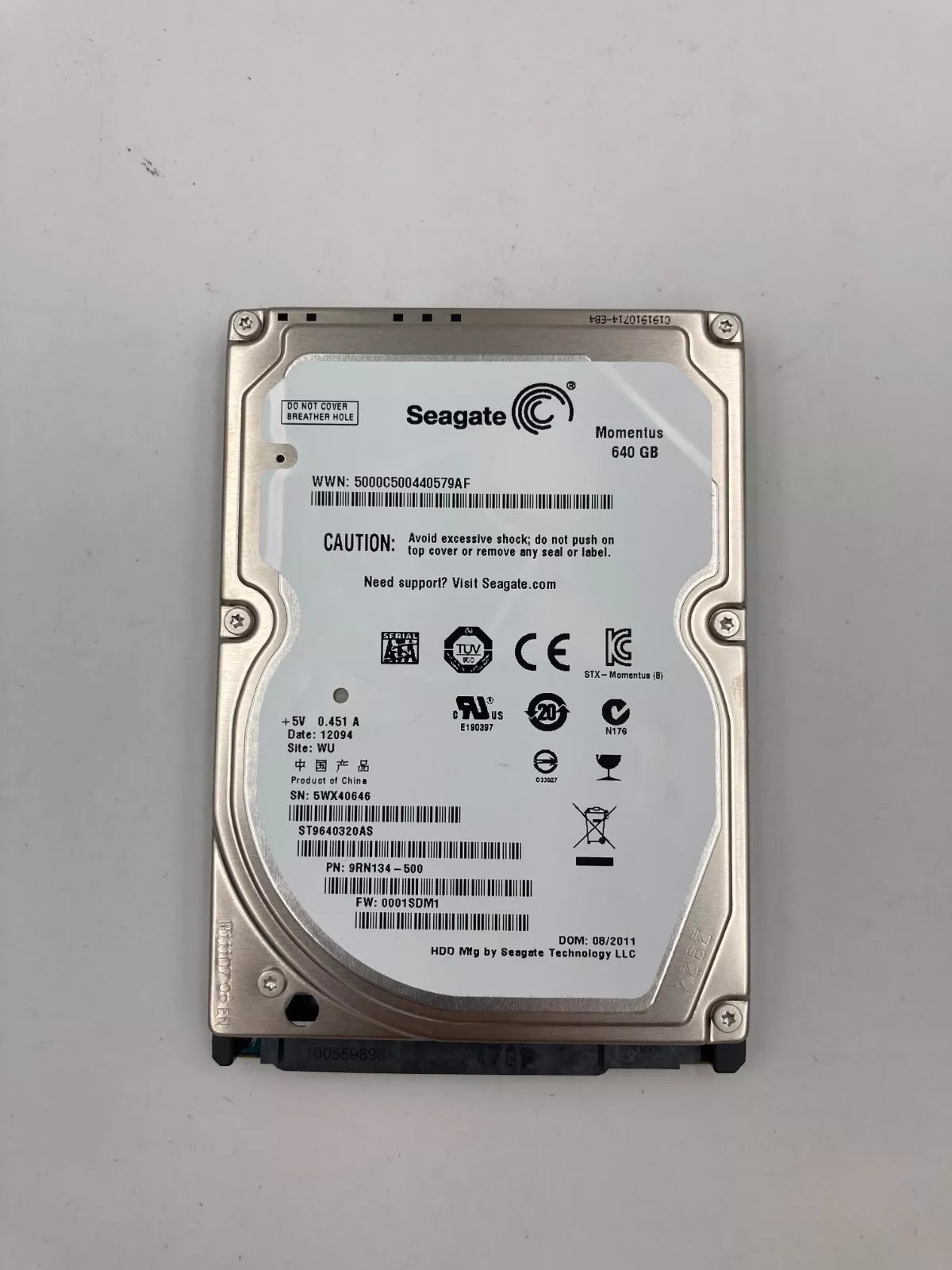 Seagate Momentus 5400RPM 640GB 8MB SATA 2.5" Internal Hard Drive, ST9640320AS