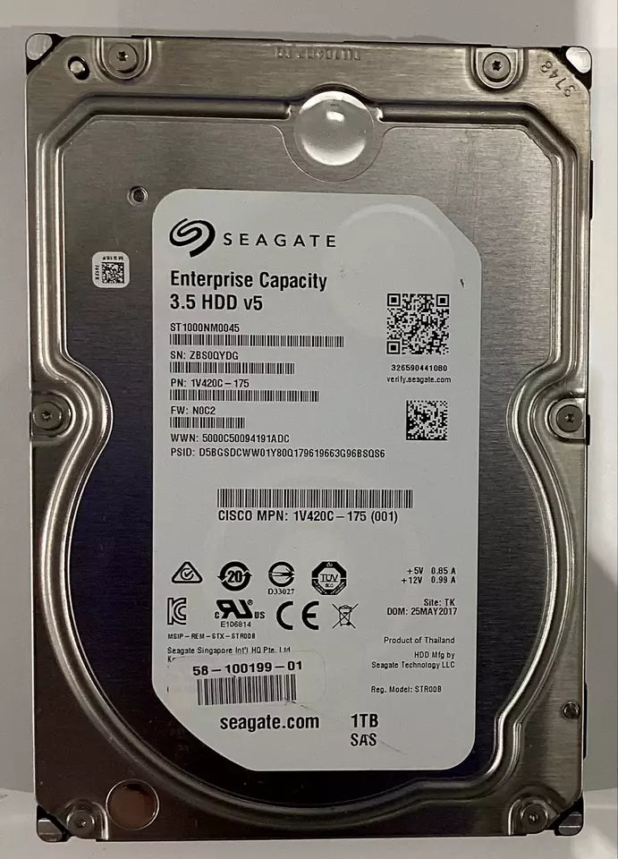 Seagate SAS 1TB White Label 7200rpm 128MB Desktop Enterprise Hard Drive ST1000NM0045, Recertified