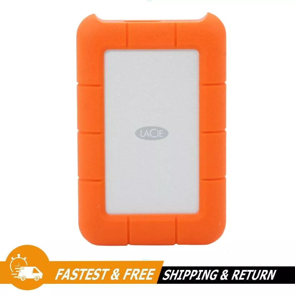 LaCie Rugged 1TB USB-C and USB 3.0 Portable External Hard Drive, STFR1000800