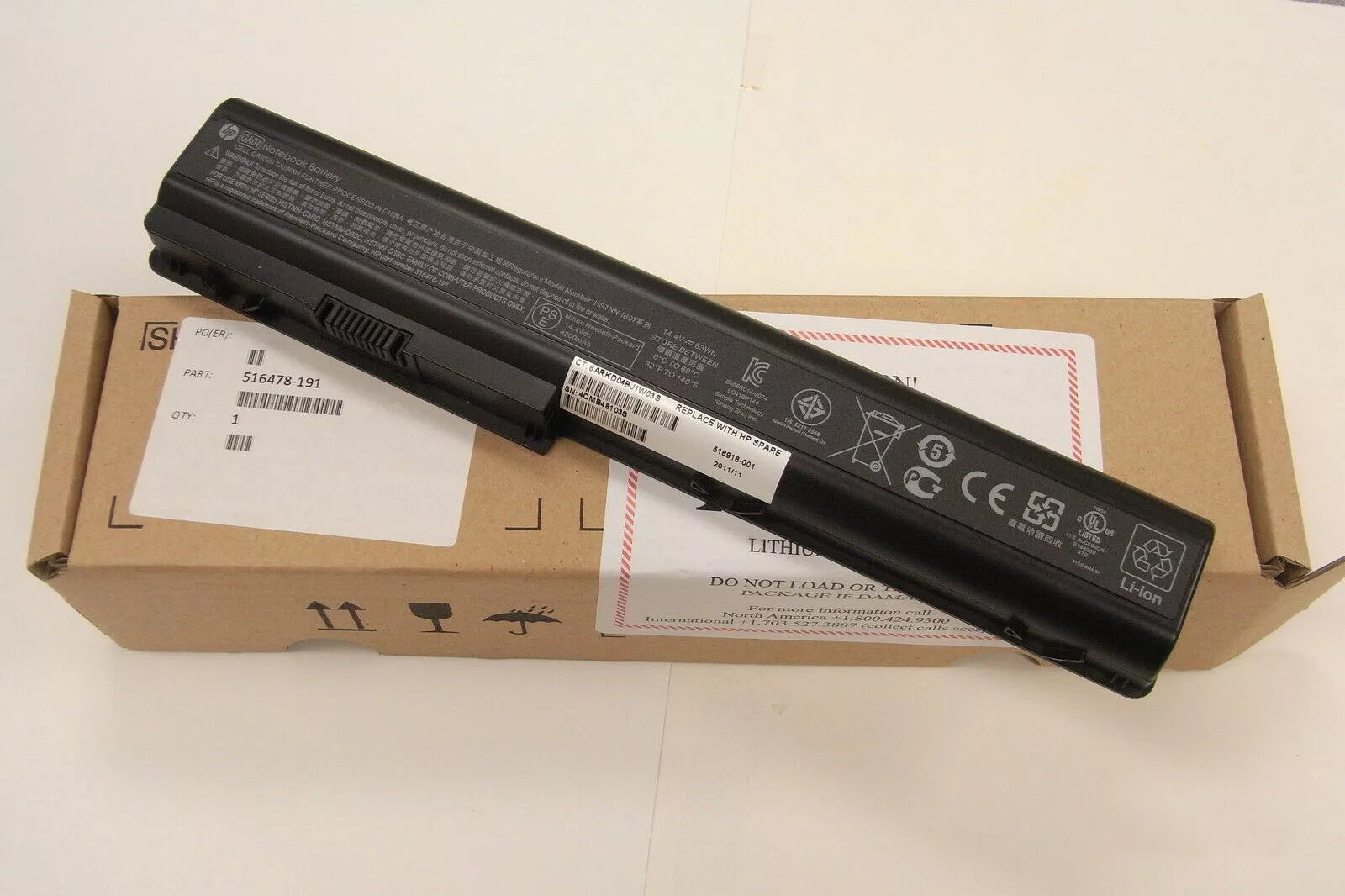 HP GA04063 Li-ion Replacement Notebook Laptop Battery 14.4V 4200mAH, 516478-191