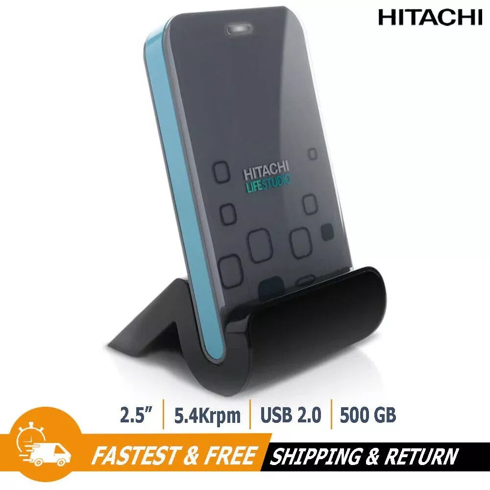 Hitachi LifeStudio Mobile 500GB 5400rpm USB 2.0, Portable External Hard Drive, Graphite