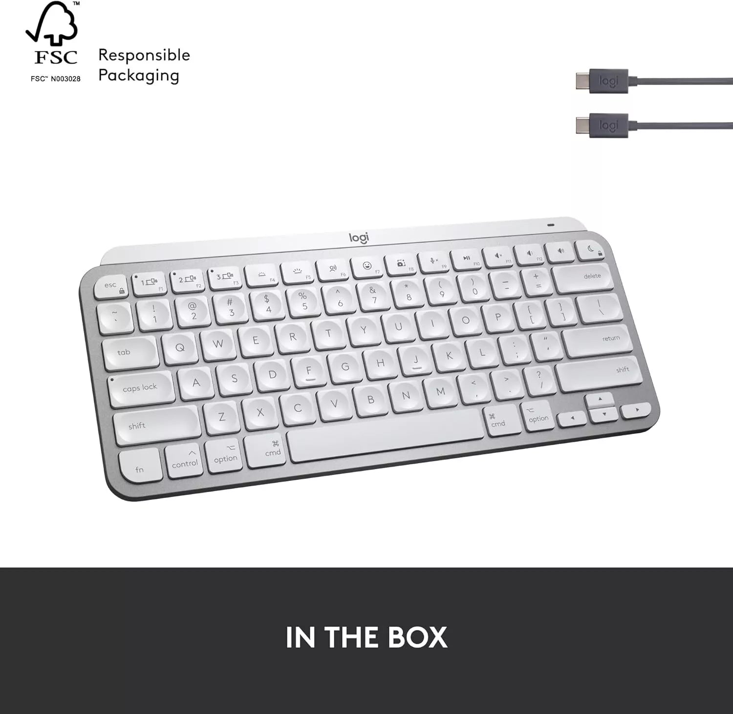 Logitech K920 MX Keys Mini Wireless Bluetooth Keyboard for Apple Mac OS, iPad OS