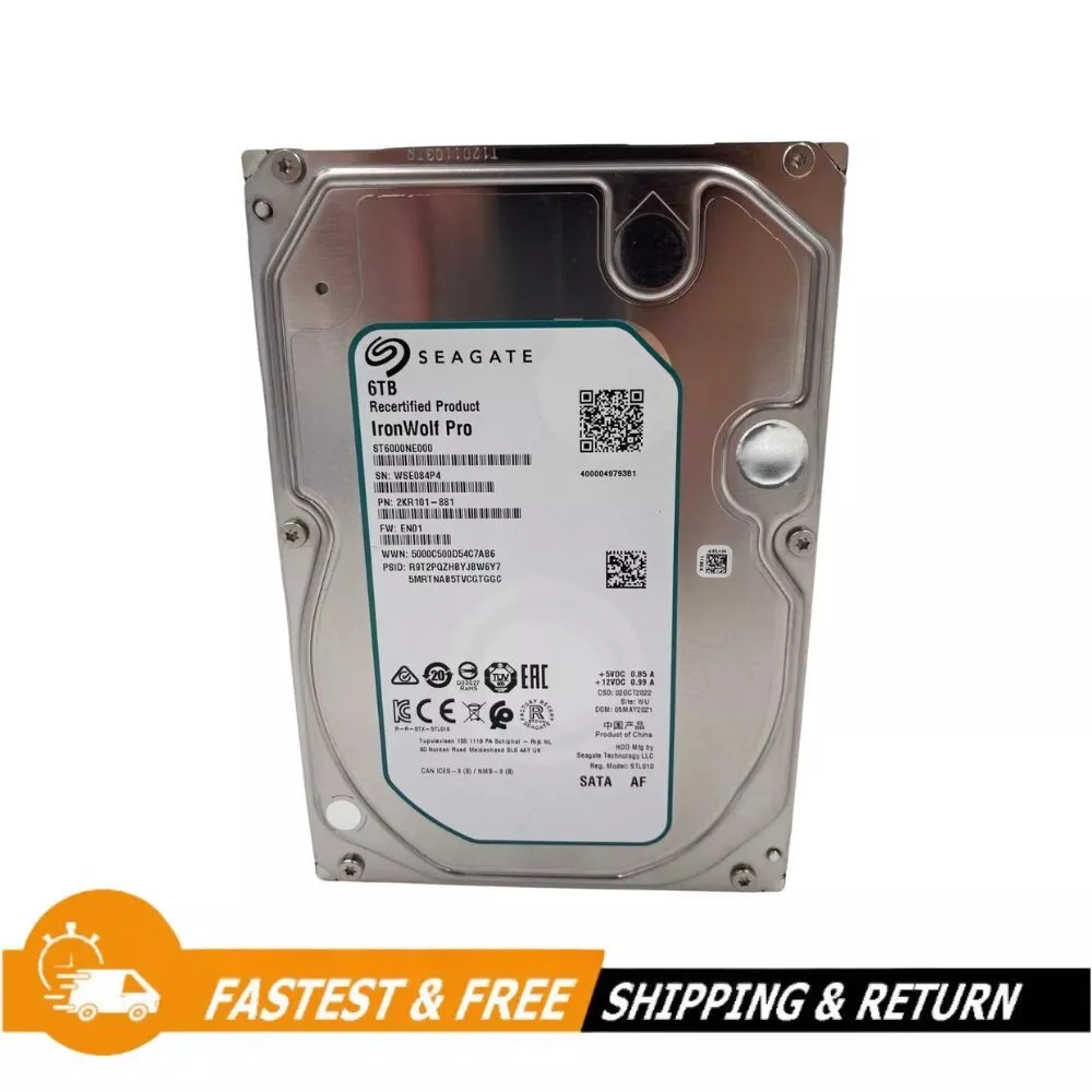 Seagate IronWolf Pro 6TB SATA 256MB 7200RPM Internal Hard Drive (ST6000NE000)