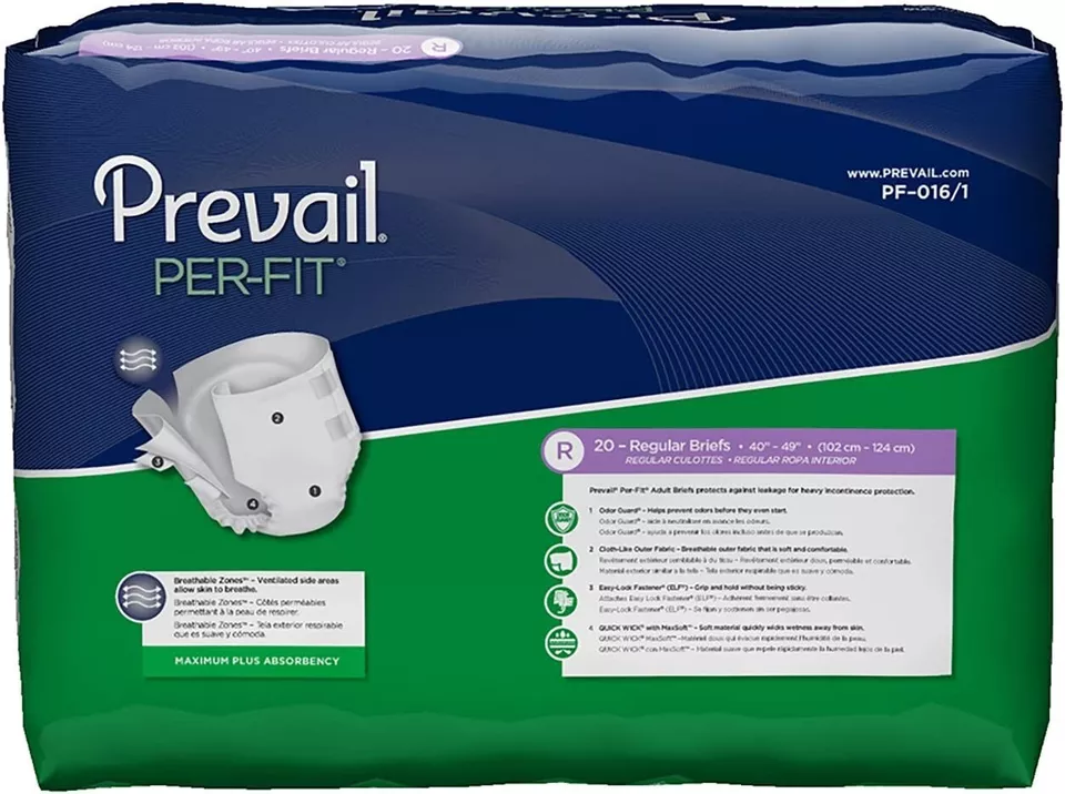 Prevail PER-FIT Adult Underwear MEDIUM extra Absorbency Pull On Case of 80