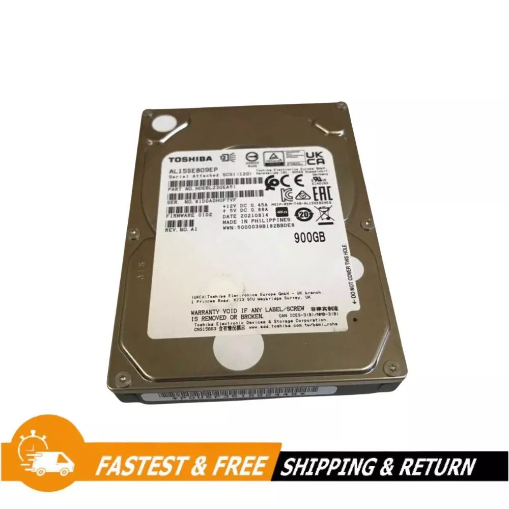 Toshiba (SAS) 2.5" AL15SEB09EP 900GB 4Kn Internal Hard Drive 10krpm HDEBL23GEA51