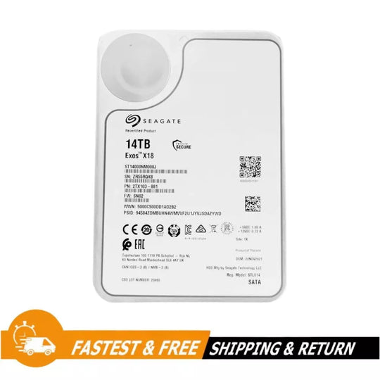 Seagate Exos X18 14TB 3.5" 6Gb SATA 7200rpm Internal Hard Drive, ST14000NM000J