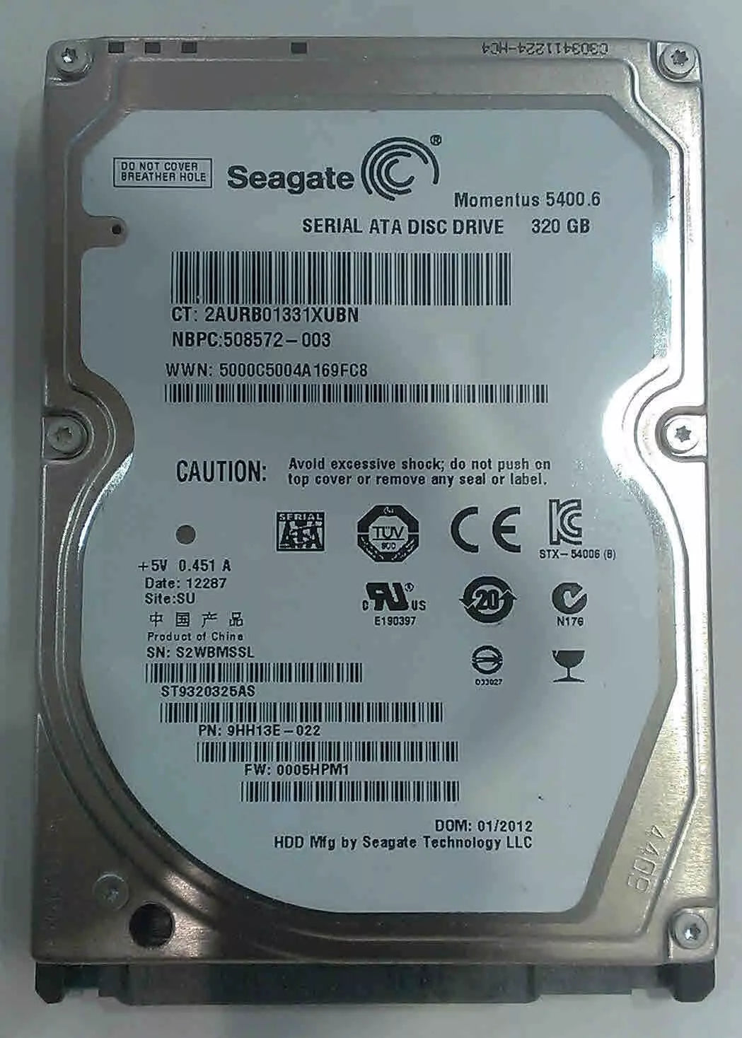 Seagate HDD 320 GB NB SATA HD 5400 RPM Internal Hard Disk Drives ST9320325AS