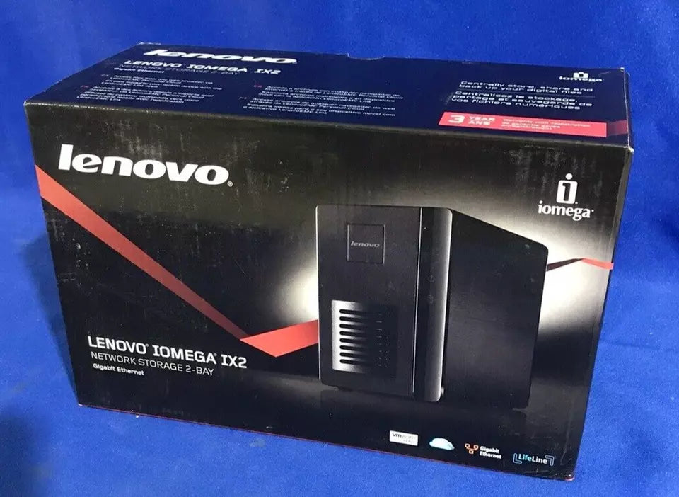 Lenovo Iomega IX2 2-Bays(NO DRIVE) Gigabit Ethernet NAS Device Black for Mac, PC