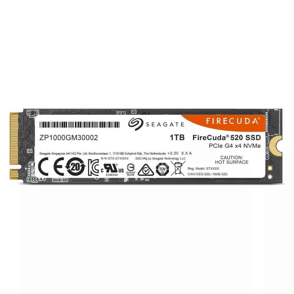 Seagate Firecuda 520 1TB PCIE M.2S 19mm Solid State Drive SSD, ZP1000GM30012