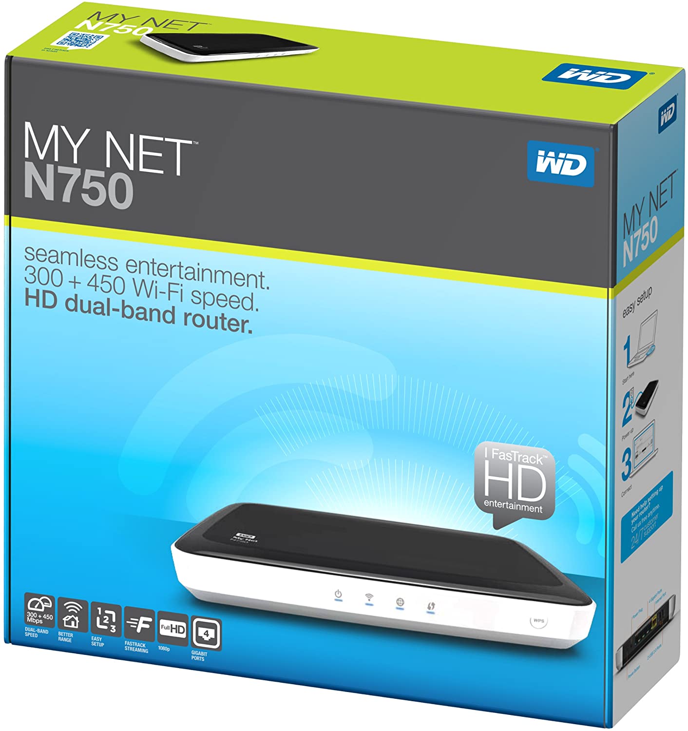 WD My Net N750 HD Dual Band Router Wireless N WiFi Router WDBAJA0000NWT