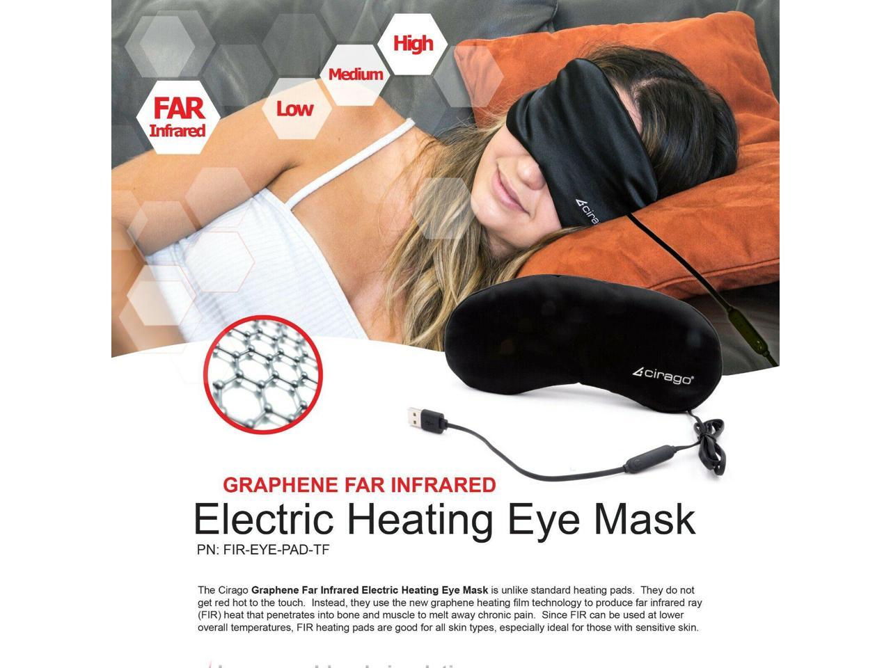 Cirago Graphene Far Infrared Heating Eye Mask for Dry Eyes, Refreshed Tired Eyes