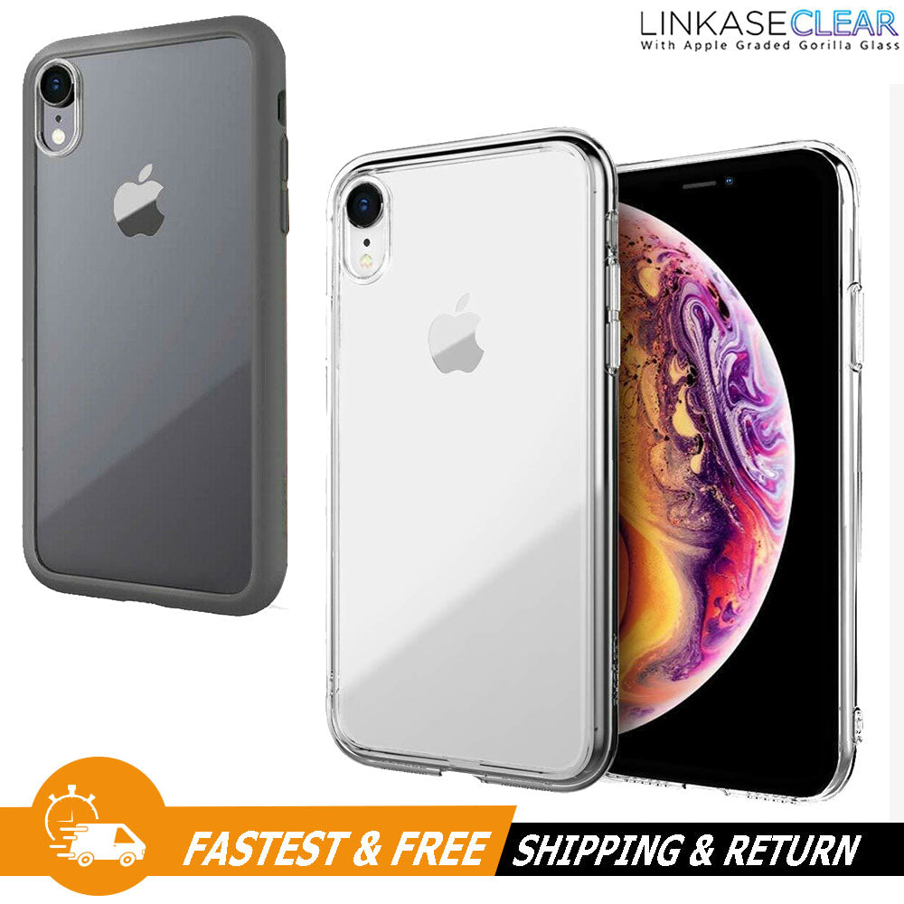 ABSOLUTE LINKASE Apple Glass Case Cover 9H Screen Protector for iPhone XS XR Max