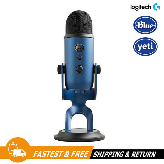 Blue Yeti Professional Multi-Pattern USB Condenser Microphone 988-000402, Blue