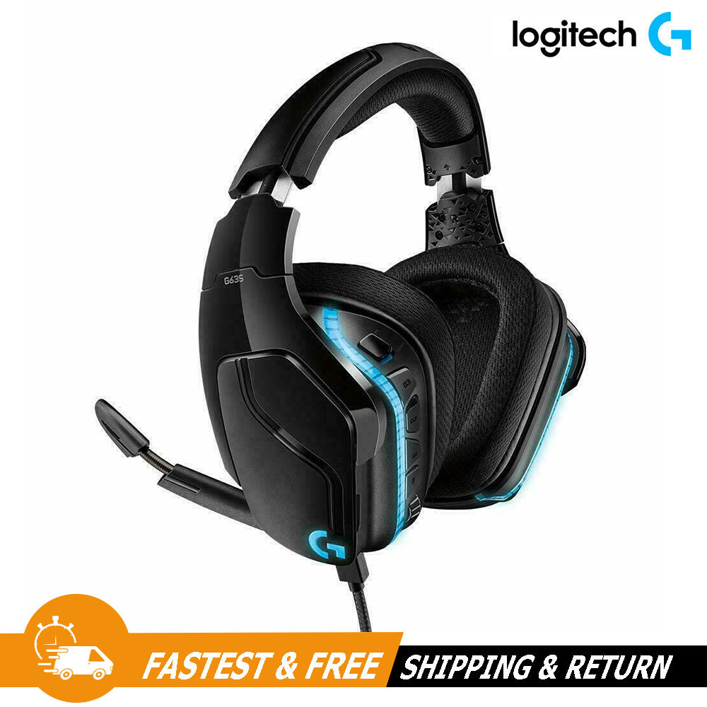Logitech G635 7.1 LIGHTSYNC Wired RGB Fully Customizable Gaming Headset - Black