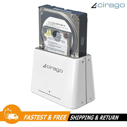 Cirago 12V USB 3.0 SATA 2 SuperSpeed Hard Drive Docking Station - Plug and Play
