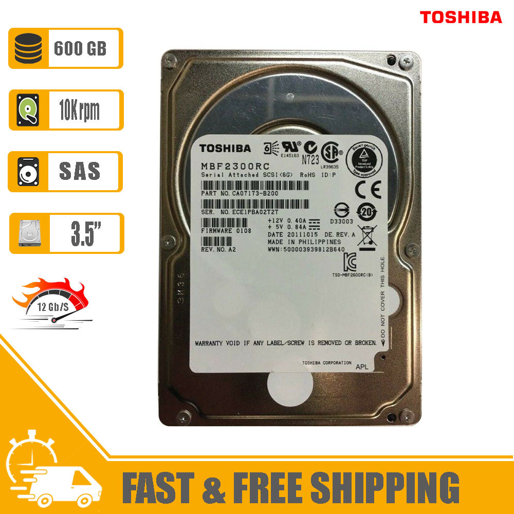 Toshiba (SAS) 2.5" Internal Laptop Hard Drive HDD 600GB 10Krpm 128MB AL14SEB06EP