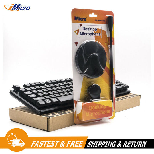 iMicro Desktop 107-Key Wired USB Keyboard with Mini Stand Microphone Combo Offer