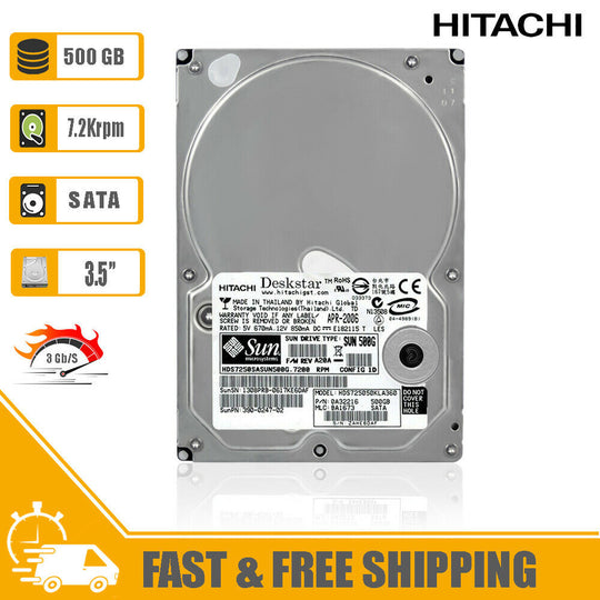 Hitachi (SATA) 3.5" Internal HD 500GB 7200rpm HDD 0A32216 HDS725050KLA360